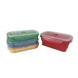 Kit 4 Marmita de silicone retrátil 600 ML para academia e trabalho diversas cores - Samalar import