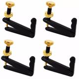 Kit 4 Micro Afinador Violino 3/4 4/4 Cobre Preto Dourado - Smart