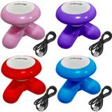 Kit 4 Mini Massageadores Corporal Mimo Massager Portátil USB ou 3 Pilhas AAA Cores Variadas