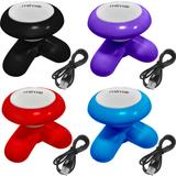 Kit 4 Mini Massageadores Corporal Mimo Massager XY3199 Portátil USB Pilha Cores Variadas