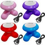 Kit 4 Mini Massageadores Mimo Massager Portátil USB ou 3 Pilhas AAA Cores Variadas