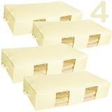 Kit 4 Organizador De Roupas Quartos Closets Porta Edredom Cobertor 76x45x20 CM Ordene TNT Cor: Bege