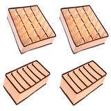 Kit 4 Organizador Gavetas TNT 2 de 24 Espaços e 2 de 6 Espaços Calcinhas Cuecas Sutiã Meia Lingerie - Kehome