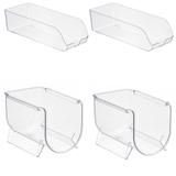 Kit 4 Organizadores Acrílico Ordene Latas Pet 2 Lt Geladeira