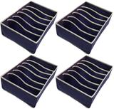 Kit 4 Organizadores Gaveta Nichos Tnt Sutiã Meia Cueca Closet Caixa Cor: Azul - Unica