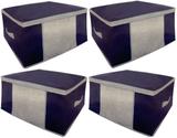 Kit 4 Organizadores Tnt Caixa Closet Roupa Cama Edredom Toalha 60cm Cor: Azul - Unica