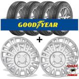KIT 4 Pneus (165/70-13) Goodyear Edge Touring + 1 jogo de calota (UNO)