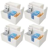 Kit 4 Porta Sachês Guardanapos Açúcar Organizadores Bancada Branco - Coza