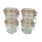 Kit 4 Potes Mantimentos Conjunto Potes Casambiente Vidro POVI118