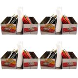 Kit 4 Suportes Porta Sachês E Guardanapos Inox Bancada Mesa - Zanline