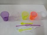 Kit 40 Copinhos Redondos P/ Doces Diversas Cores 40 Ml Brinde Colher - Descarfest