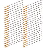 Kit 40 Espetos 70cm Cabo de Madeira Lamina Aço Inox - Wp connect