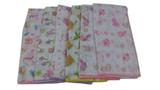 Kit 40 Fraldas De Pano Estampada Algodão com crochê Menina - Dugu
