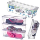 Kit 5 Caixa de Sapato Slim Transparente 1818 Organizador Sapateira Média 36x16x11,5 Cm Arthi
