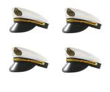 Kit 5 Chapeus De Marinheiro Branco Com Emblema Festas Cosplay Fantasia - Festas decor