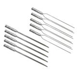 Kit 5 Espetos Duplos e 5 Espetos Simples Aço inox Churrasco - Wp connect