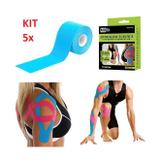 Kit 5 fita kinesio bandagem elastica adesiva funcional tape fisioterapia esportes atadura flexivel c - Gimp