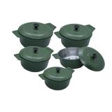 Kit 5 Peças: Panelas Alumínio Fundido Verde - Casa dona