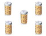 Kit 5 Potes Herméticos Redondo Acrílico 2 Litros - Injeplastec
