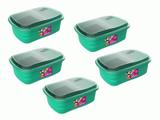 Kit 5 Potes P/ Freezer / Microondas 330 ml PP Verde Uninjet