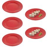 Kit 5 Pratos 25 Cm em Melamina Vermelho Fuxing