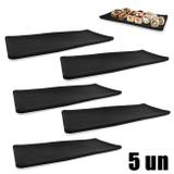 Kit 5 Pratos 28,5 Cm para Sushi Melamina / Plastico Preto Utilgoods