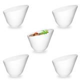 Kit 5 Tigelas 500 Ml Oval Angular em Melamina para Sopas e Finger Food Branca Bestfer