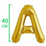 Kit 50 Baloes Metalizados 40cm P01 Letras Dourado/Prata - Brindes way