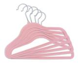 Kit 50 Cabides de Veludo Infantil Ultrafinos Antideslizante Slim Rosa - Globalmix