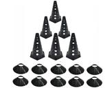 Kit 6 - 10 Cones Furado Demarcatório + 10 Pratos Agilidade Black - Ana bely