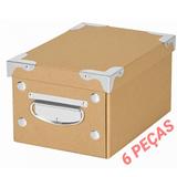 Kit 6 Caixa Organizadora com Alça OR52500 Monta Fácil Kraft P Porta Objetos E Acessórios Ordene - Ordene s/a