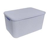 Kit 6 Caixas Rattan 7 Litros Cesto Organizador Multiuso Com Tampa Quartos Closet Armário Cor: Branca - Nacional