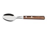 Kit 6 colher de mesa polywood castanho lamina de aco inox e cabo de madeira tramontina