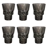 Kit 6 Copos de Vidro Caveira Black - Versare anos dourados