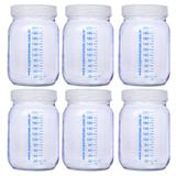 Kit 6 Frasco Vidro Armazenar Leite Materno - Graduação 200ml - Super mamãe