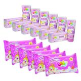 Kit 6 Lencinhos Umedecidos 6 Cremes Assadura Menina Infantil - Muriel