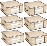 Kit 6 Organizadores Tnt Caixa Closet Roupa Cama Edredom Toalha 60cm - Unica