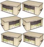 Kit 6 Organizadores Tnt Caixa Enxoval Cama Edredom Box Toalha Cor: Bege - Unica