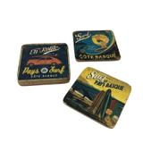 Kit 6 Porta Copos Madeira Estampas Tema. Decorativas Surfe - Maisaz