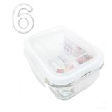 Kit 6 Pote 370 ML Retangular em Vidro com Tampa Hermética de Alta Vedação Univendas