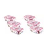 Kit 6 Potes de Vidro Retangular Sanremo 550ML