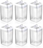 Kit 6 Potes Herméticos Em Acrílico Para Mantimentos 2,3 Litros Injeplastec 0287