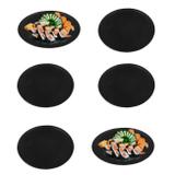 Kit 6 Pratos 25cm Raso em Melamina/Plastico Preto para Sushi Utilgoods
