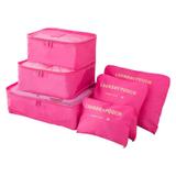 Kit 6 Sacos Bolsas Organizador Mala Roupas Bagagem Viagem Rosa - Mundo thata