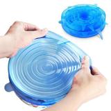 Kit 6 Super Tampas de Potes de Silicone Universal - Azul - Rio tijucas