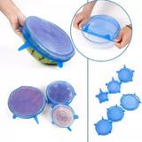 Kit 6 Super Tampas de Silicone Strech Premiun - Potes Universal - Amarelo - Skt
