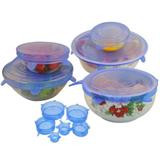 Kit 6 Super Tampas Potes Universal Stresh Silicone Premium - N/a