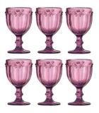 Kit 6 Taças Vinho Água Suco Libélula Lilás 260 Ml Class Home