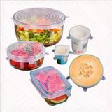 Kit 6 Tampas de Silicone Universal Reutilizável Lavável AG9081 - A gold
