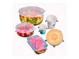 Kit 6 Tampas Potes Silicone Pote Forma Universal Elásticas - Blue imports